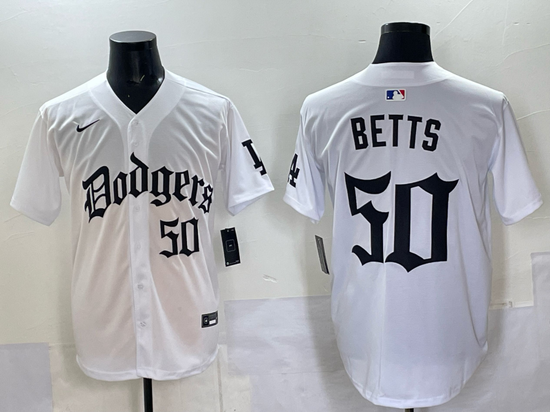 Men Los Angeles Dodgers #50 Betts white Nike 2025 MLB jersey 0013
